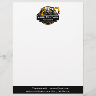 Professional Heavy Equipment Construction Company Custom Letterhead