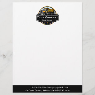 Professional Heavy Equipment Construction Company Custom Letterhead