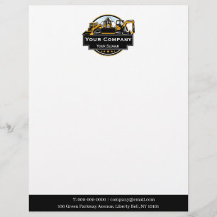 Professional Heavy Equipment Construction Company Custom Letterhead