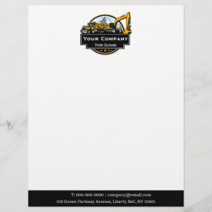 Professional Heavy Equipment Construction Company Custom Letterhead