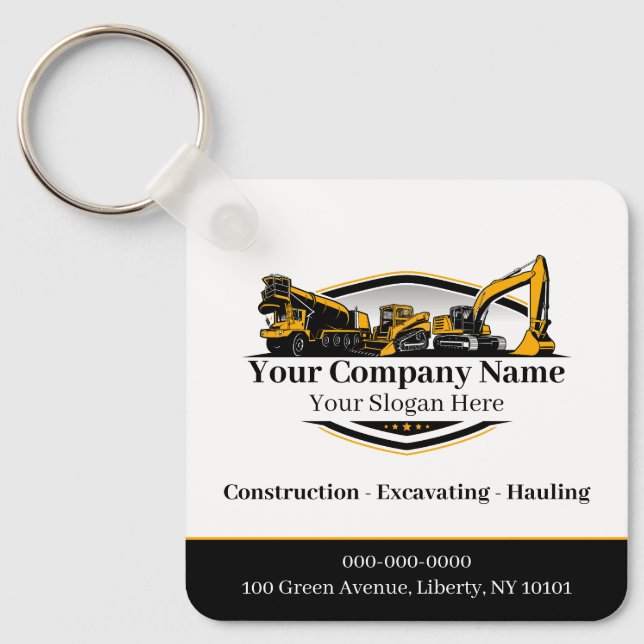 Professional Heavy Equipment Construction Company  Key Ring (Front)