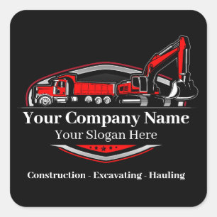 Professional Heavy Equipment Construction Company Square Sticker