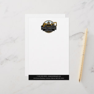 Professional Heavy Equipment Construction Company Stationery