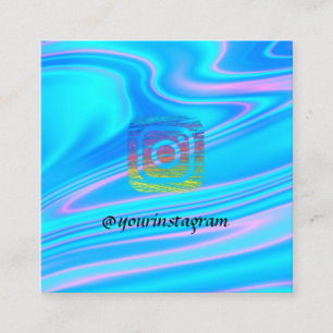 Professional Holographic Instagram Social Media Square Business Card