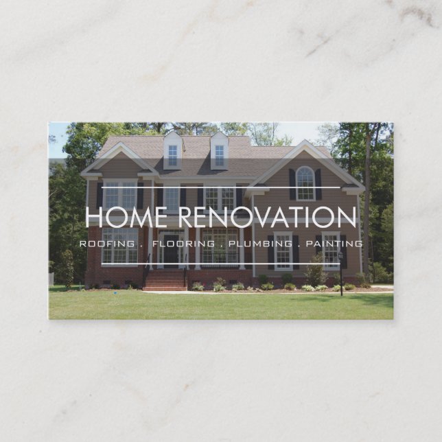 Professional Home Renovation Business Card (Front)