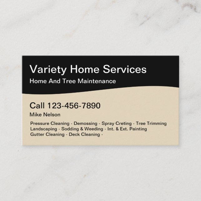 Professional Home Services Business Card (Front)