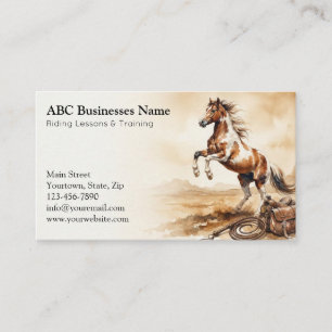 Professional horse trainer business card