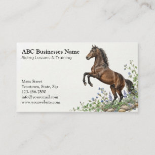 Professional horse trainer business card