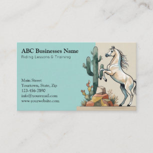 Professional horse trainer business card