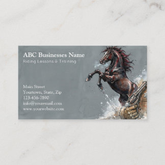 Professional horse trainer business card