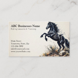 Professional horse trainer business card