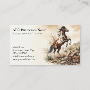 Professional horse trainer business card