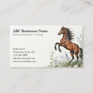 Professional horse trainer business card