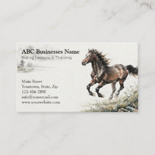 Professional horse trainer business card