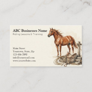 Professional horse trainer business card