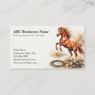 Professional horse trainer business card