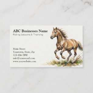 Professional horse trainer business card
