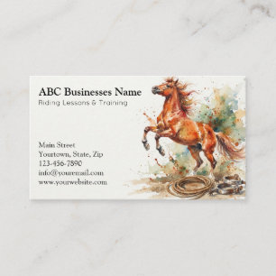 Professional horse trainer business card