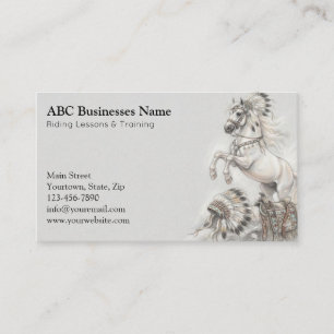 Professional horse trainer business card