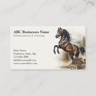 Professional horse trainer business card