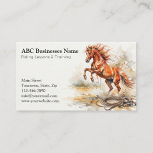 Professional horse trainer business card