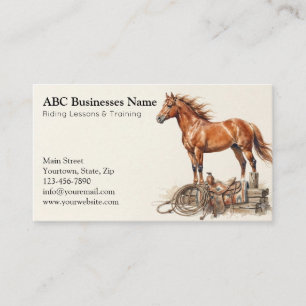 Professional horse trainer business card