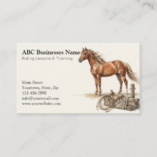 Professional horse trainer business card