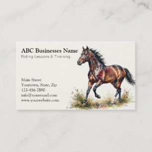 Professional horse trainer business card
