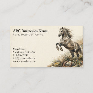 Professional horse trainer business card