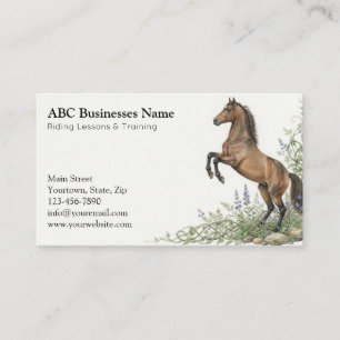 Professional horse trainer business card