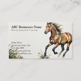 Professional horse trainer business card