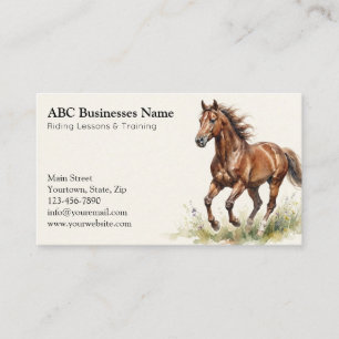 Professional horse trainer business card