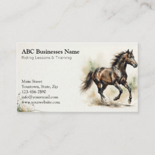Professional horse trainer business card