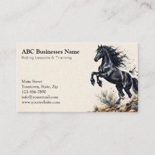 Professional horse trainer business card