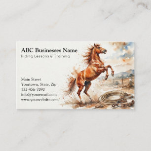 Professional horse trainer business card