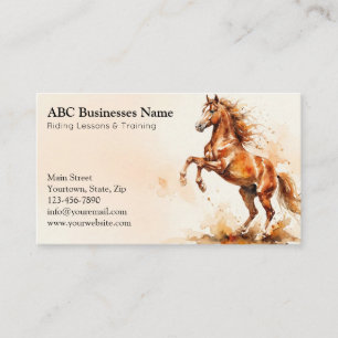 Professional horse trainer business card