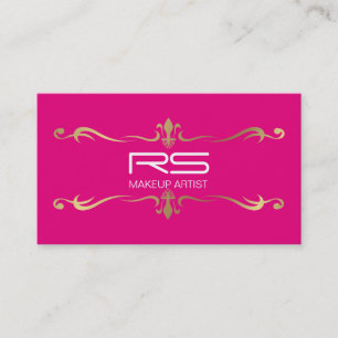 Professional Hot Pink Makeup Artist, Cosmetologist Business Card