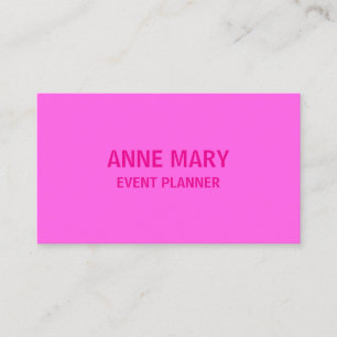 Professional Hot Pink Modern Bold Bright Colourful Business Card