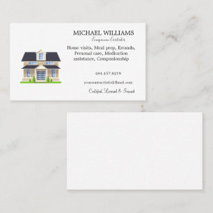 Professional House Caregiver Services Business Car Card