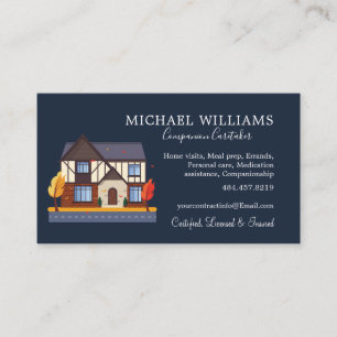Professional House Caregiver Services Business Card
