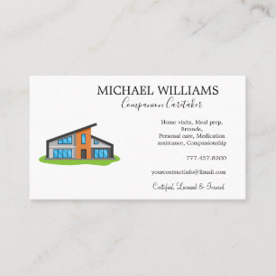 Professional House Caregiver Services Business Card
