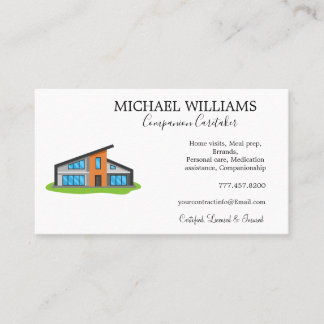 Professional House Caregiver Services Business Card