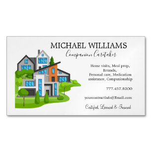 Professional House Caregiver Services Magnetic Business Card
