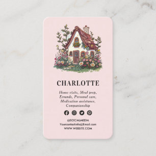 Professional House Caregiver Services QR Code Business Card
