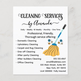 Professional House Cleaning daisy Retro Flyer