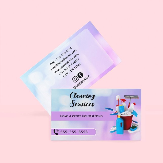 Professional House Cleaning & Maid Services Business Card (Elevate your cleaning brand with our professionally designed business cards)