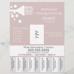 Professional House Cleaning Pink Tear Off Strips  Flyer