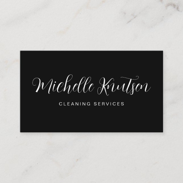 Professional House Cleaning Service black white  Business Card (Front)