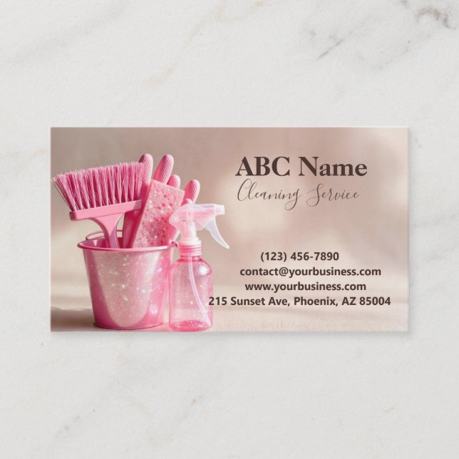 Professional House Cleaning Service Business Card (Front)