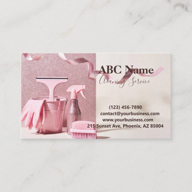 Professional House Cleaning Service Business Card (Front)